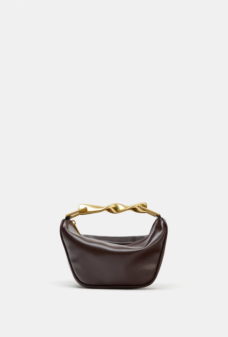 Μίνι τσάντα με μεταλικό χερούλι ZARA