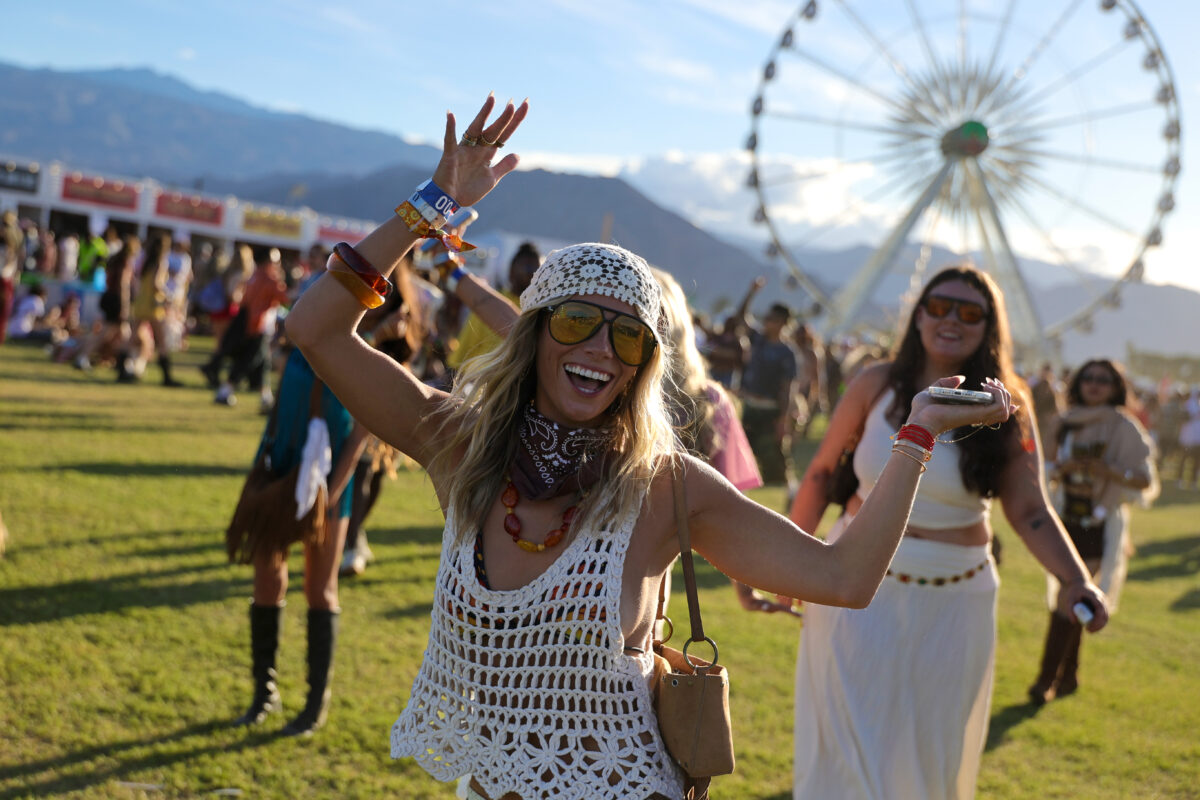 Festivalgoer attends the 2026 Coachella Valley Music And Arts Festival at Empire Polo Club on April 10, 2026 in Indio, California.