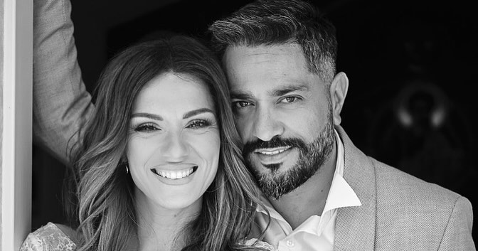 Βάσω Λασκαράκη και Λευτέρης Σουλτάτος στον γάμο τους.