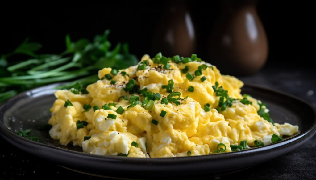 Scrambled eggs για πρωινό.
