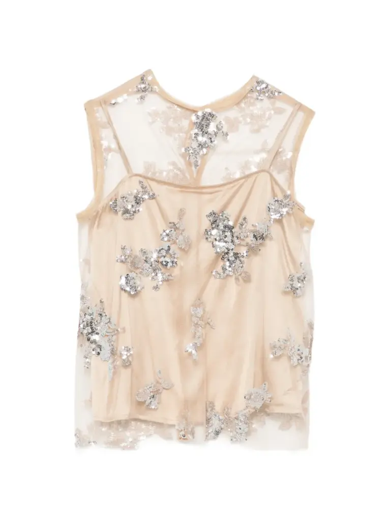 Floral-sequin blouse, Ottod’Ame