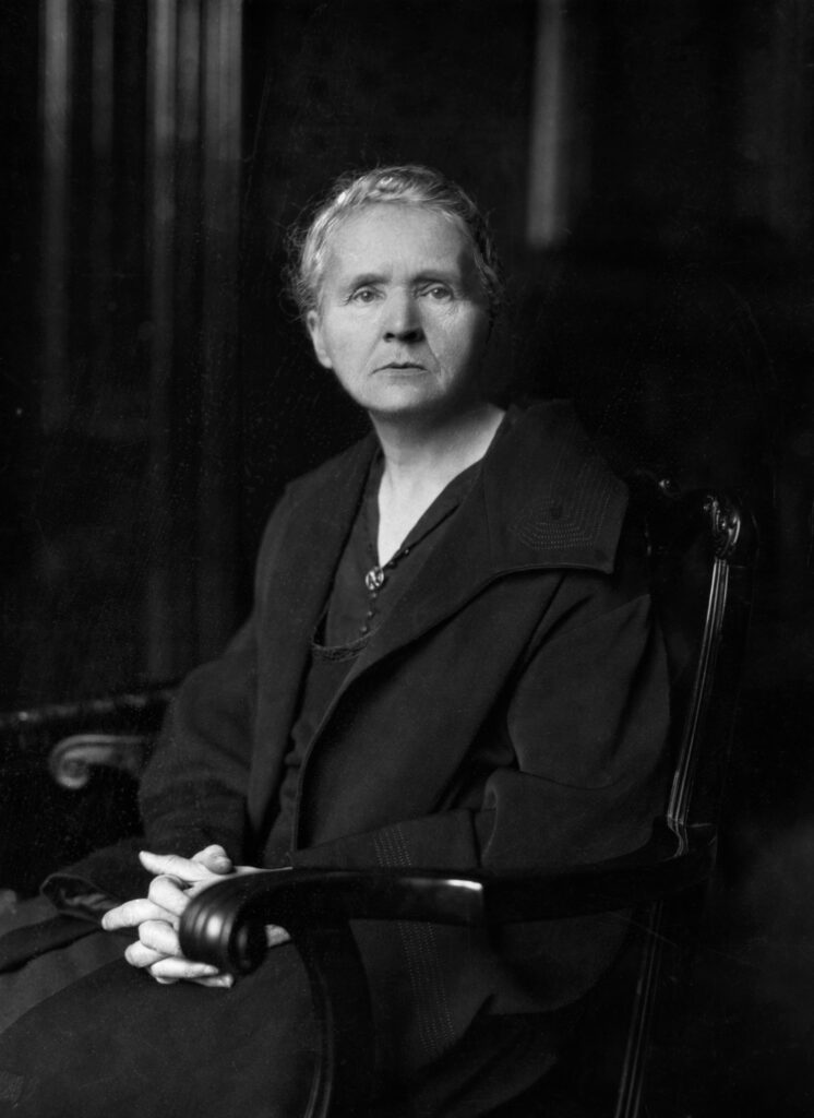 Η Marie Curie σε μεγάλη ηλικία.